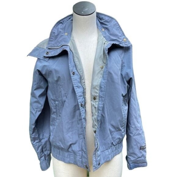 North Face Windy Pass Jacket Gore Tex Snap Hood blue Coat USA Made Sz Medium VTG - Picture 1 of 16